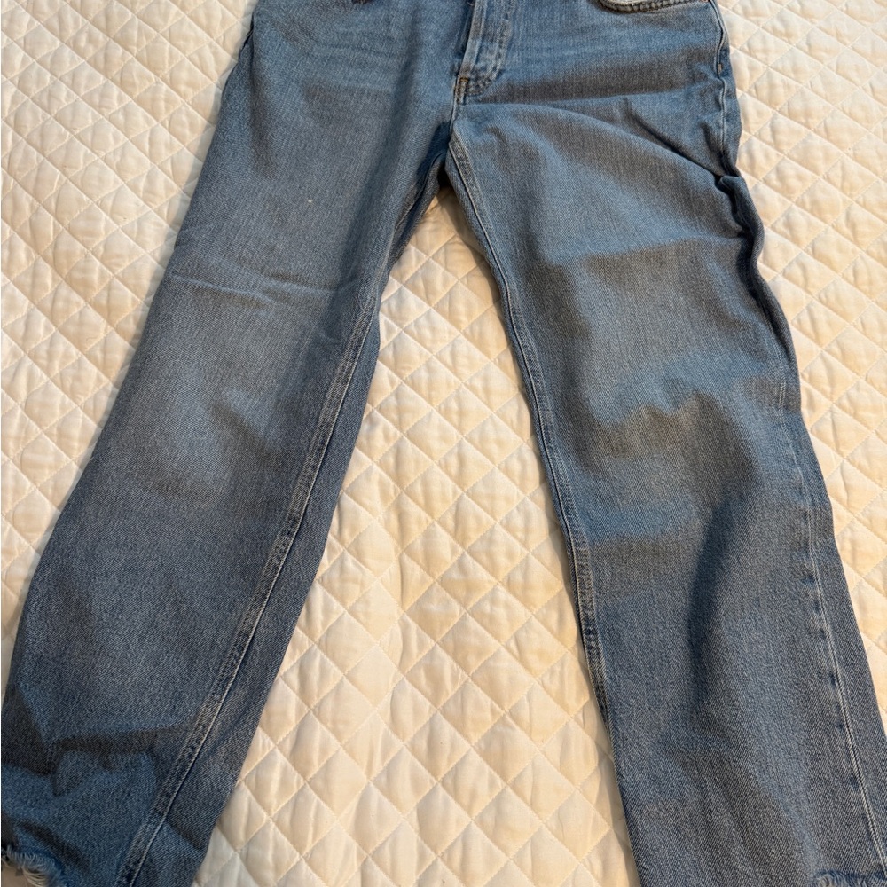 Free People Blue Straight Jeans Classic Denim